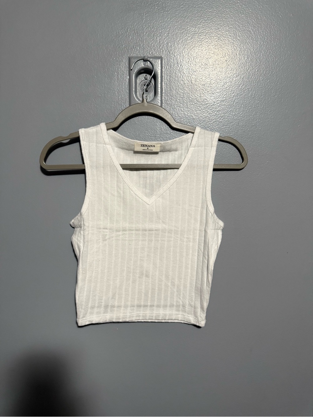 Zenana Ribbed V-Neck Crop Tank Bundle | 3-Pack | White • Black • Ash Mocha - Picture 2 of 7
